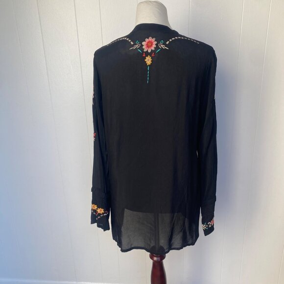 Johnny Was Embroidered Floral Tunic Top Blouse - Picture 8 of 10